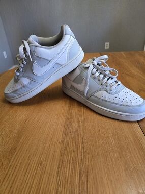 Nike Court Vision White and Light Gray Low-Top Sneakers